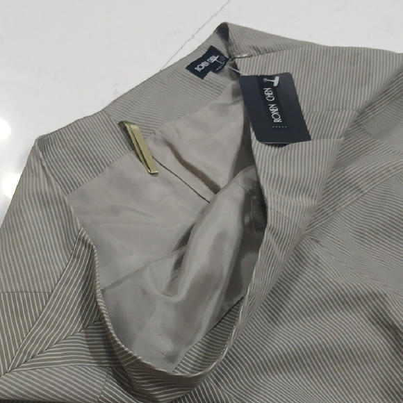 Ronen Chen Tan Midi A-Line Iris Skirt Pleated Work Sz 4 New With Tags - Picture 7 of 14